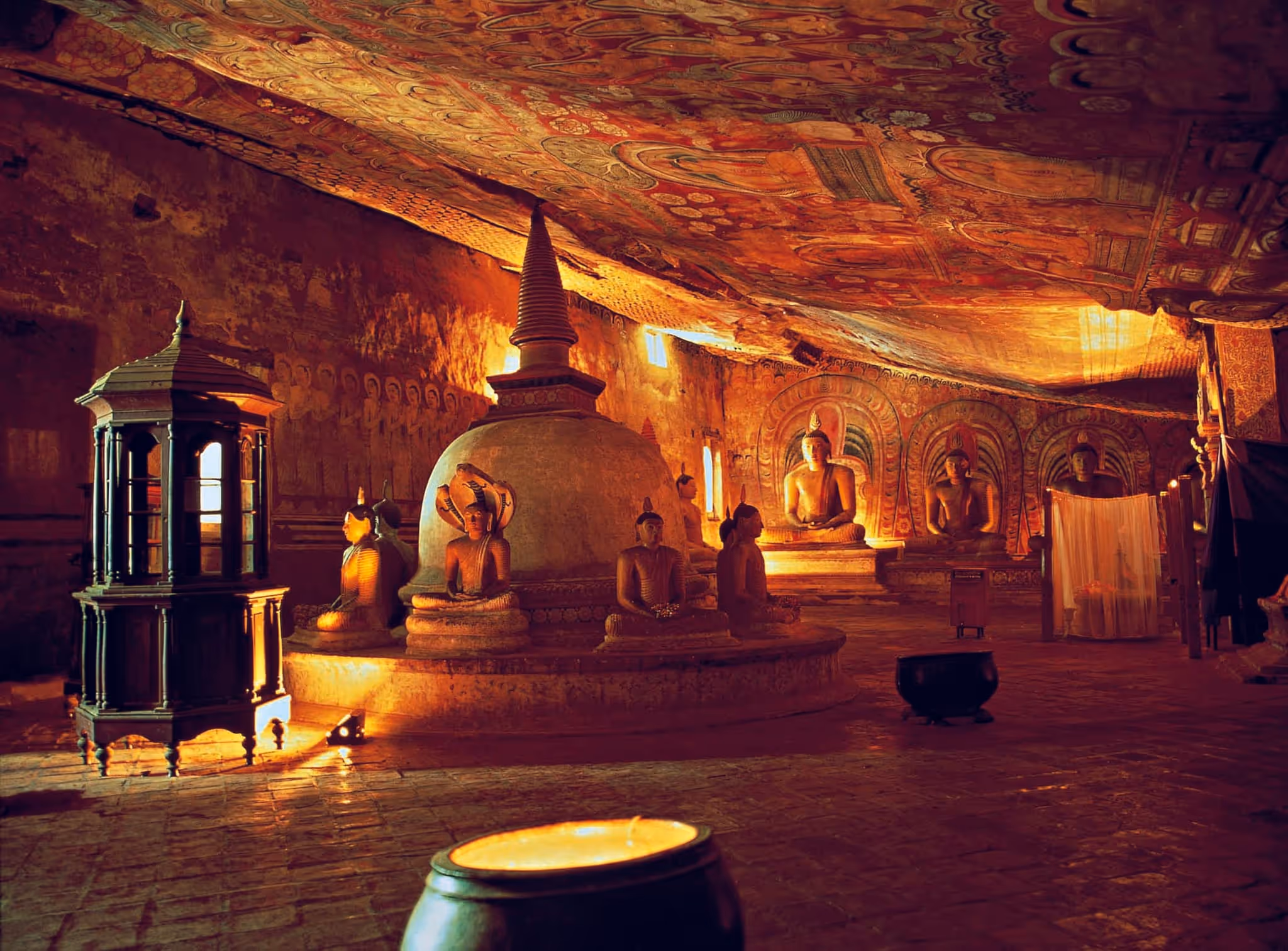 Ancient Dambulla Cave Temple featuring centuries-old Buddhist murals and statues