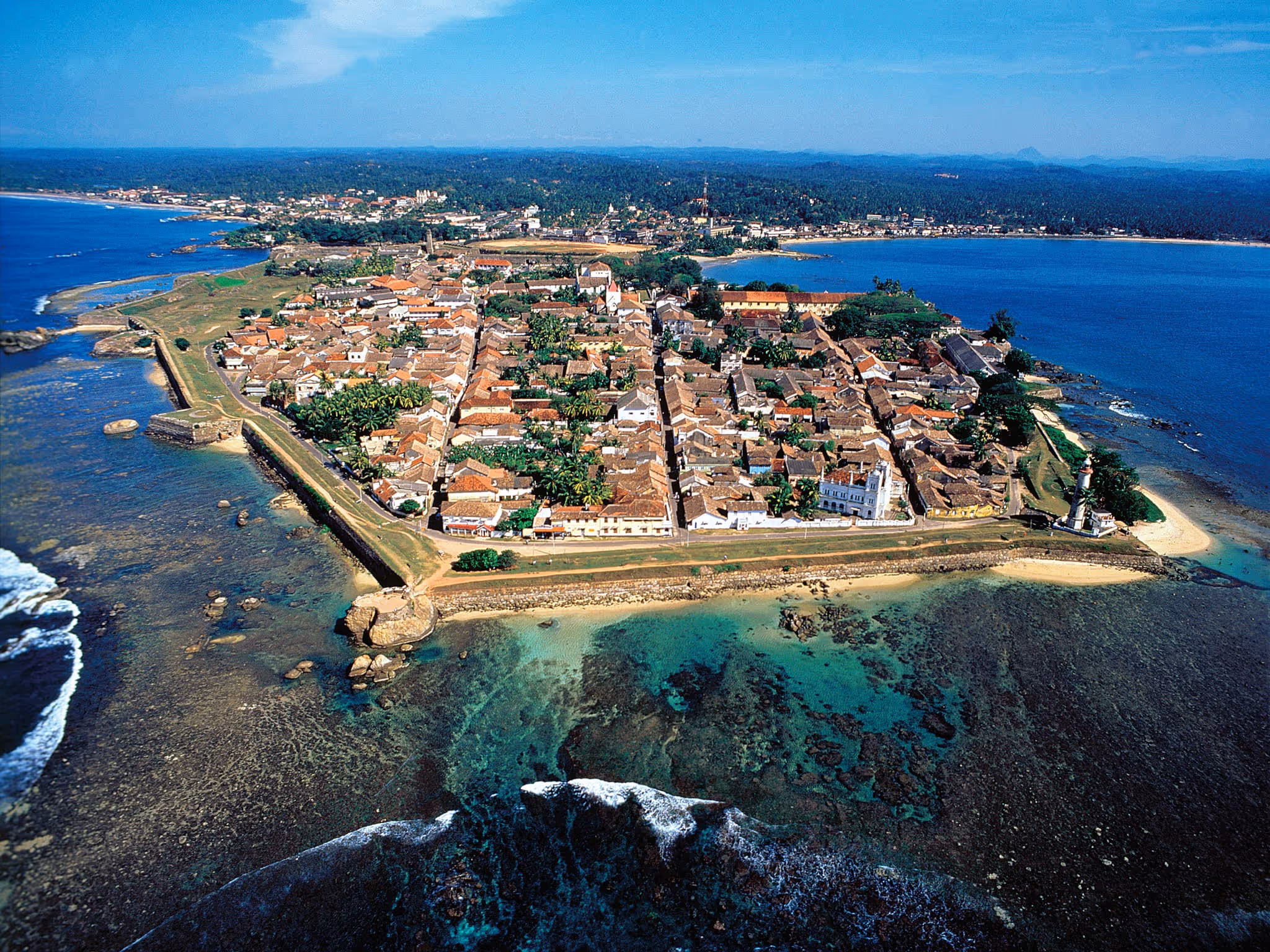 Historic Galle Fort with colonial architecture overlooking the Indian Ocean