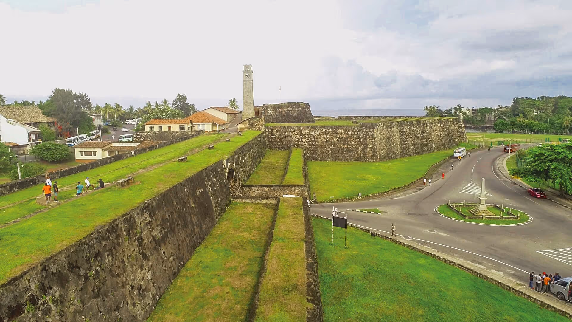 Historic Galle Fort with colonial architecture overlooking the Indian Ocean