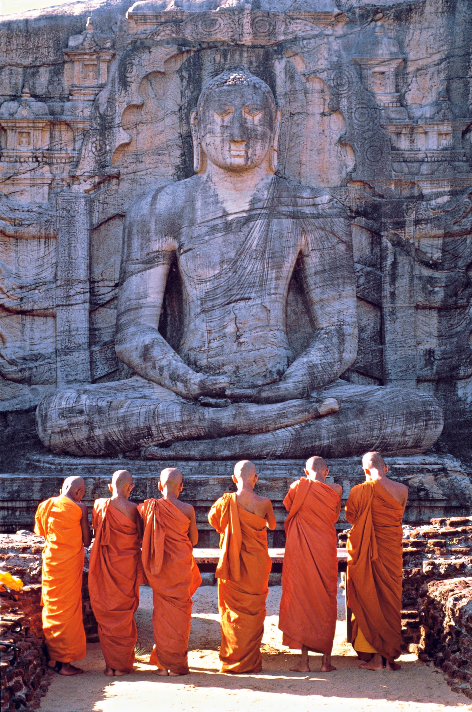 The reclining Buddha statue carved into granite at Gal Vihara, Polonnaruwa
